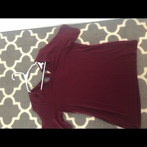 Lauren Conrad dress shirt dark purple m